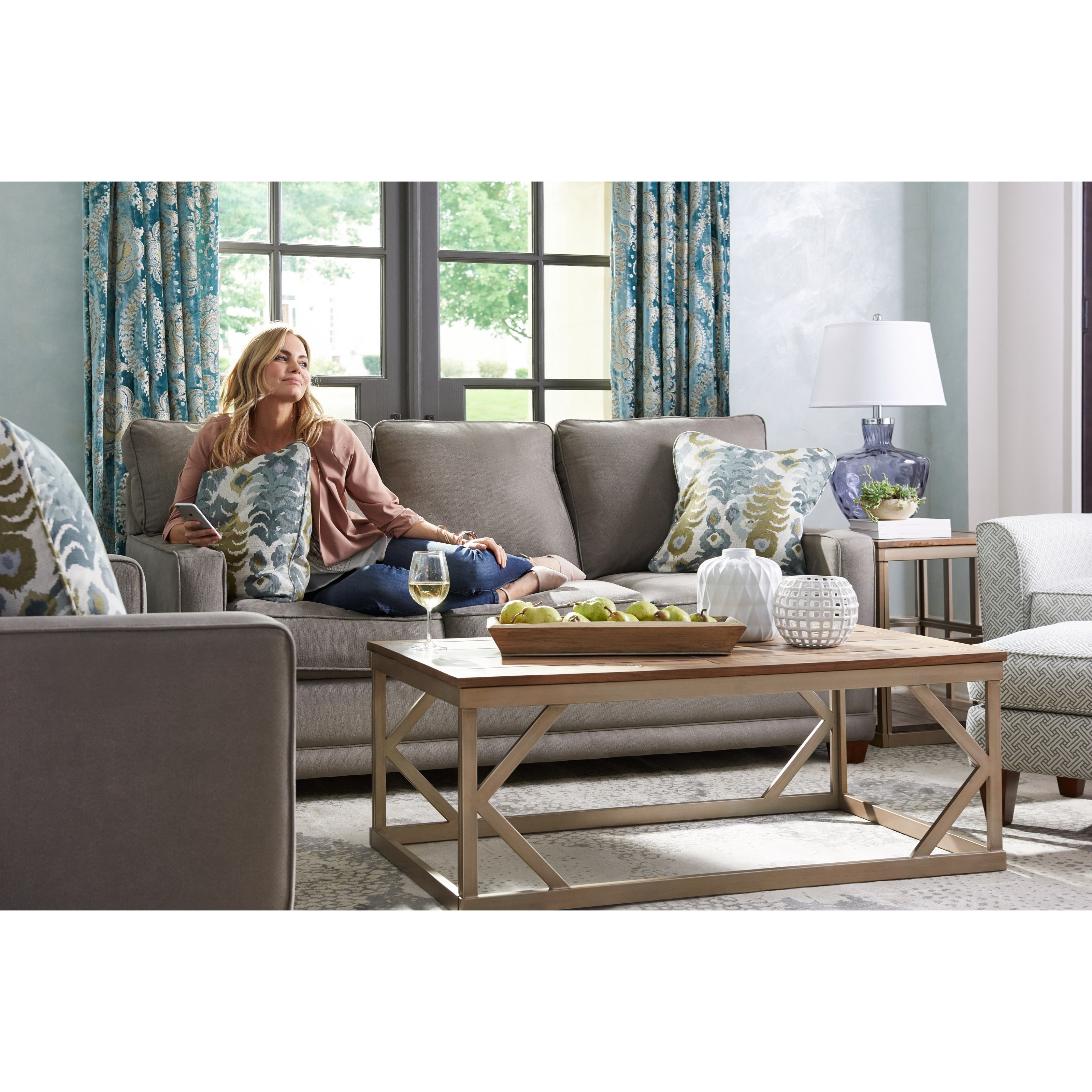 La Z Boy Kennedy Transitional SUPREME COMFORT Queen Sleep Sofa